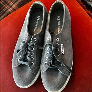 Superga Men's Dark Gray Canvas Low-Top Sneakers